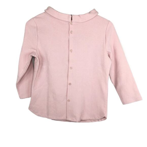 Talbots Pink Collared Neck Textured Button Up Back 3/4 Sleeve Top NWT Size SP - Picture 2 of 4